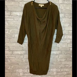Michael Kors Brown Sweater Dress with Zipper Shoulders